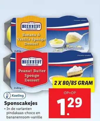 Lidl Sponscakejes 2*80-85 gr aanbieding