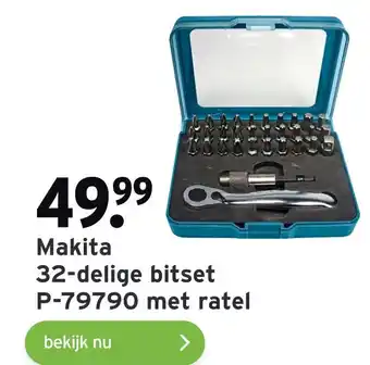 GAMMA Makita 32-delige bitset P-79790 met ratel aanbieding