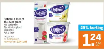 Albert Heijn Optimel 1 liter of 450-500 gram aanbieding