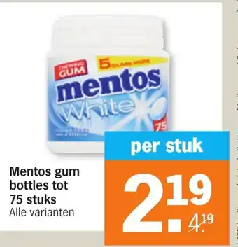 Albert Heijn Mentos gum bottles tot 75 stuks aanbieding