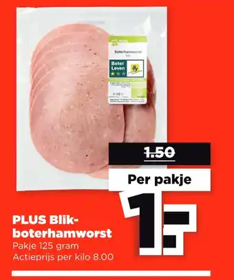 PLUS PLUS Blik- boterhamworst aanbieding