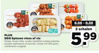 PLUS PLUS BBQ Spiesen vlees of vis aanbieding