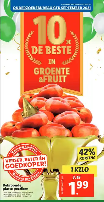 Lidl Bekroonde platte perziken aanbieding