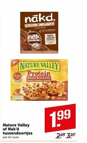 Coop Nature Valley Of Nak'd Tussendoortjes aanbieding