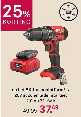 Karwei 20V accu en lader starterset 2,0 Ah 3116AA aanbieding