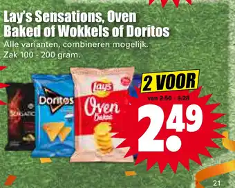 Dirk Lay's Sensations, Oven Baked of Wokkels of Doritos aanbieding