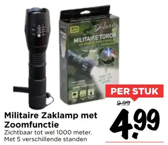 Vomar Voordeelmarkt Militaire Zaklamp met Zoomfunctie aanbieding