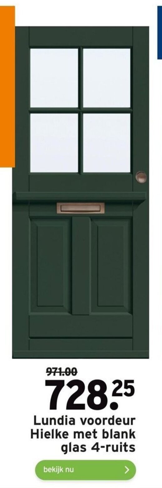 Lundia voordeur Hielke met blank glas 4ruits aanbieding bij GAMMA
