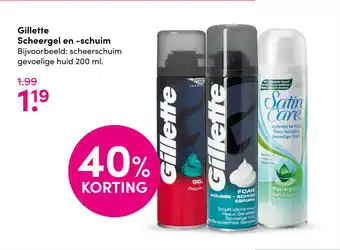 DA Gillette Scheergel en -schuim 200ml aanbieding