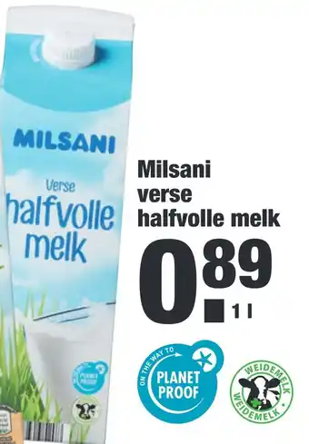 ALDI Milsani verse halfvolle melk 1 liter aanbieding