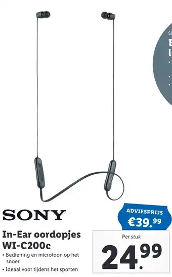 Lidl Sony in-ear oordopjes wi-c200c aanbieding