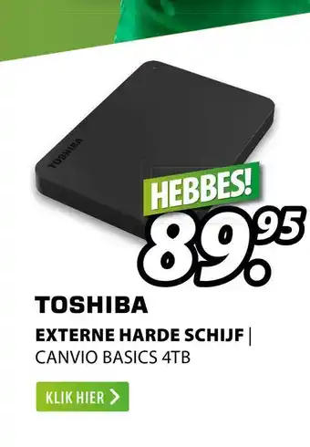 Expert Toshiba externe harde schijf | canvio basics 4tb aanbieding