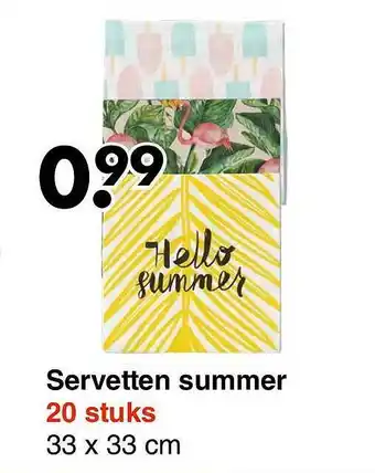 Wibra Servetten summer 33x33 cm aanbieding