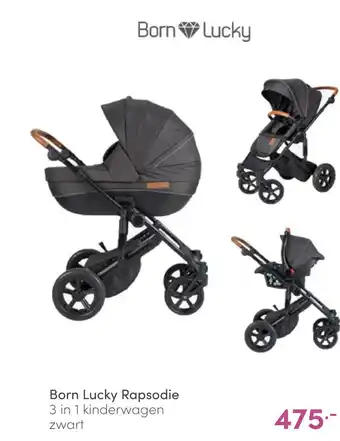 Baby & Tiener Born Lucky Rapsodie 3 in 1 kinderwagen zwart aanbieding