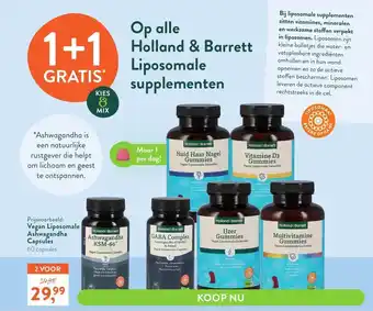 Holland & Barrett Vegan Liposomale Ashwagandha Capsules aanbieding