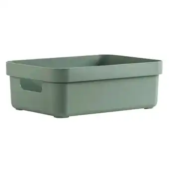 Leen Bakker Sigma home box 9 liter - donkergroen - 35,2x25,3x12,2 cm aanbieding