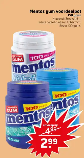 Trekpleister Mentos gum voordeelpot aanbieding