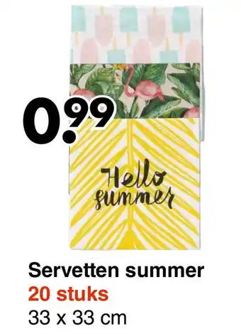 Wibra Servetten Summer 33*33 cm 20st aanbieding