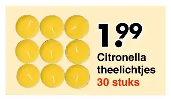 Wibra Citronella theelichtjes 30st aanbieding