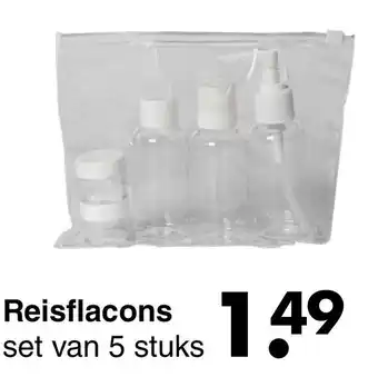 Wibra Reisflacoons 5st aanbieding