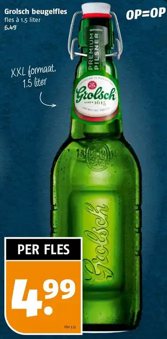 Poiesz Grolsch beugelfles 1.5 liter aanbieding