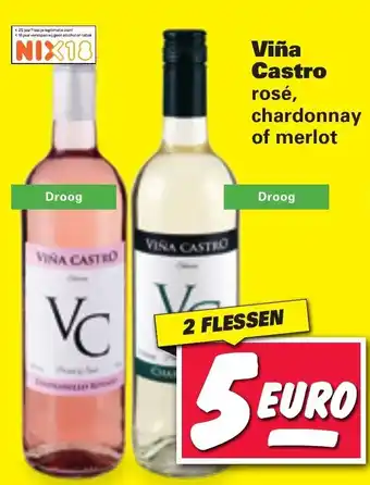 Nettorama Vina Castro rose, chardonnay of merlot aanbieding