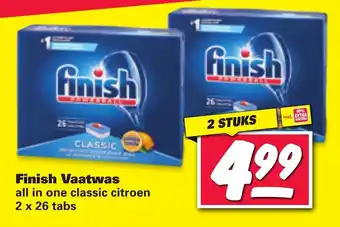 Nettorama Finish Vaatwas all in one classic citroen 2 x 26 tabs aanbieding