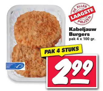 Nettorama Kabeljauw Burgers aanbieding