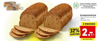 Lidl Sesamgranenbrood 32% Korting 800g aanbieding