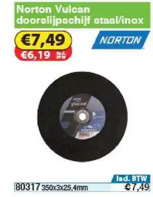 Toolstation Norton Vulcan Doorslijpschijf Staal Inox aanbieding