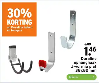 GAMMA Duraline ophanghaak J-vormig plat 38x82 mm aanbieding