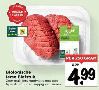 Vomar Voordeelmarkt Biologische Ierse Biefstuk aanbieding