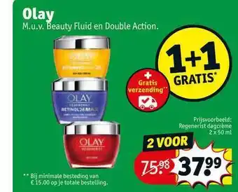 Kruidvat Olay 1+1 Gratis aanbieding