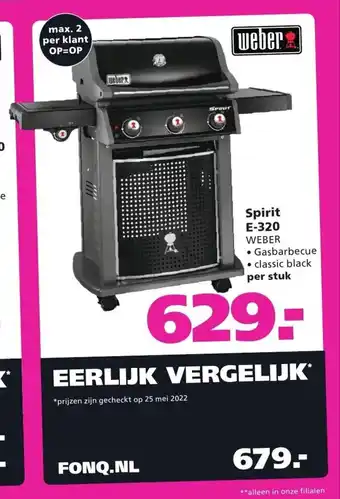 Ranzijn Weber Spirit E-320 per tuk aanbieding