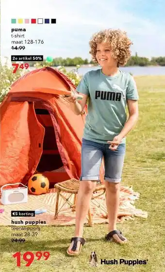 Scapino Puma T-Shirt Of Hush Puppies Teenslippers €5 Korting aanbieding