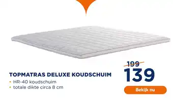 TotaalBED Topmatras deluxe koudschuim aanbieding