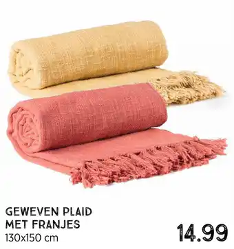 Xenos Geweven plaid met franjes aanbieding