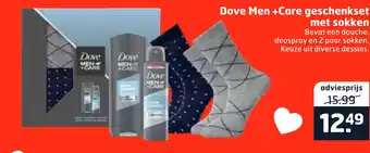 Trekpleister Dove Men +Care geschenkset met sokken aanbieding