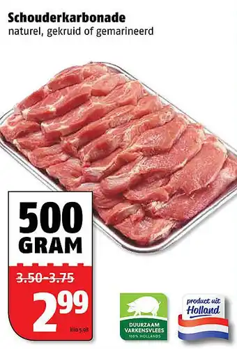 Poiesz Schouderkarbonade 500 gram aanbieding