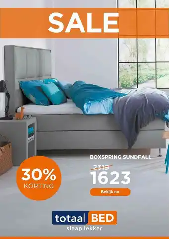 TotaalBED Boxspring sundfall 30% Korting aanbieding