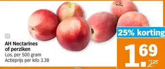 Albert Heijn AH nectarines of perziken 500 gram aanbieding