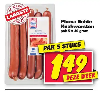 Nettorama Pluma echte knakworsten 40 gram aanbieding