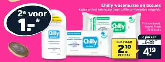 Trekpleister Chilly wasemulsie en tissues aanbieding