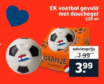 Trekpleister EK voetbal gevuld met douchegel 220 ml aanbieding