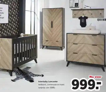 Baby-Dump Interbaby Lancaster ledikant, commode en kast aanbieding