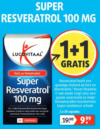 Lucovitaal Super resveratrol 100 mg aanbieding