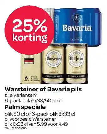 Spar Warsteiner of bavaria pils aanbieding