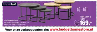 Budget Home Store Salontafel enzo set van 3 zwart aanbieding