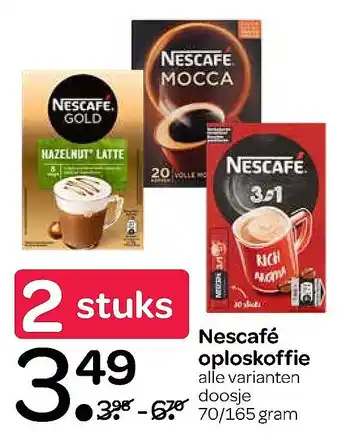 Spar Nescafé oploskoffie 70/165 gram aanbieding