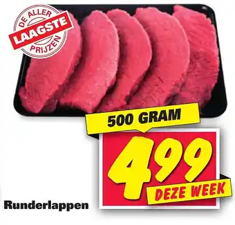 Nettorama Runderlappen 500 gram aanbieding